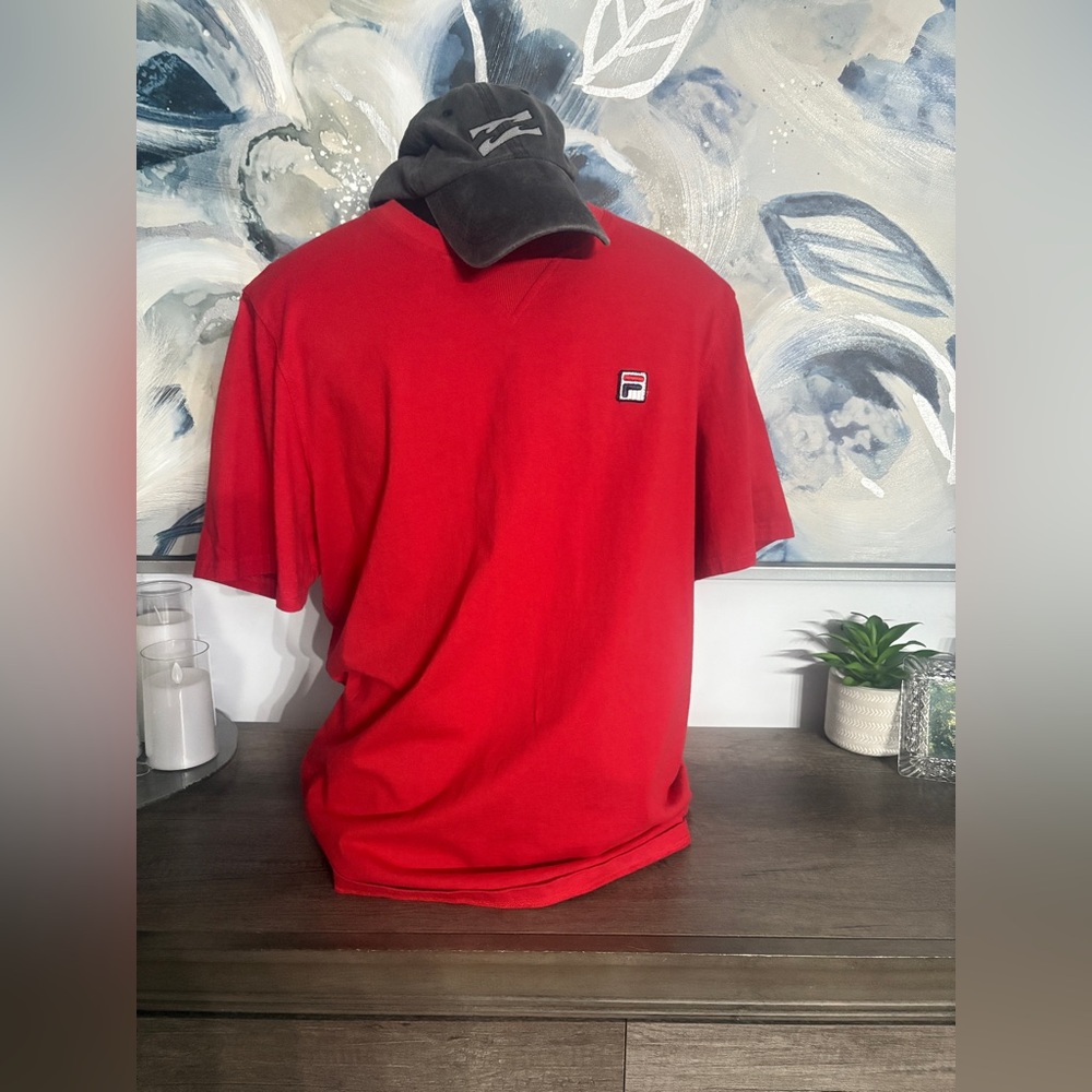 Fila Red Short Sleeve Tee Vibrant Casual Wear